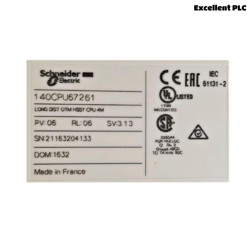 Schneider 140CPU67261C Unity Hot Standby Processor