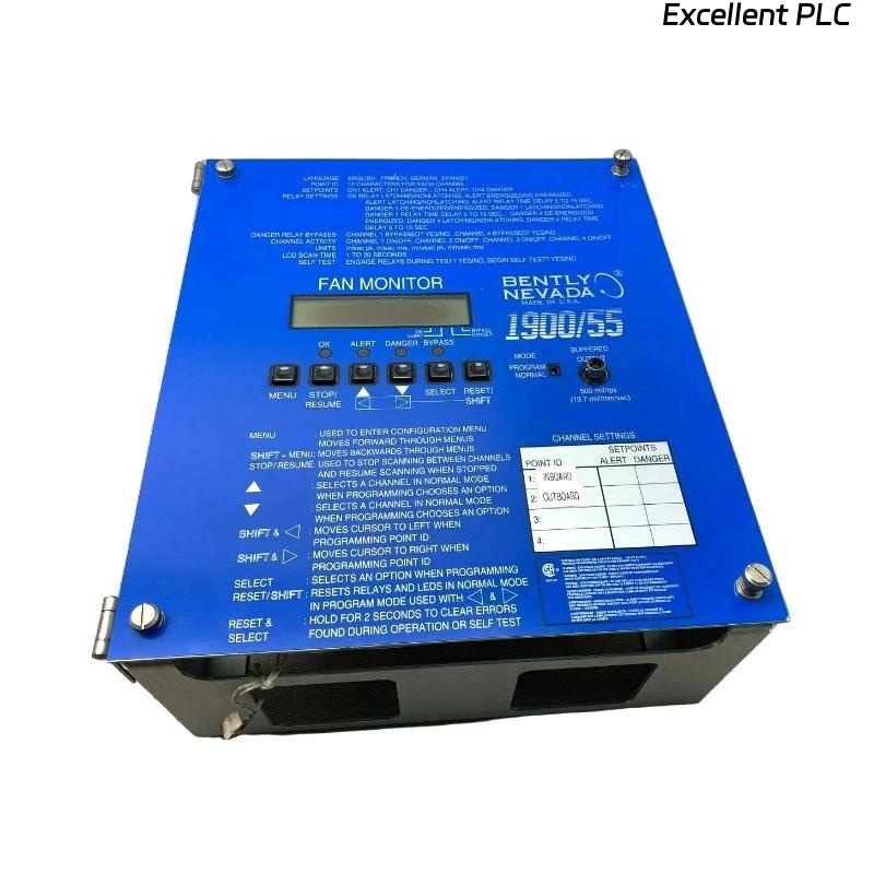 Bently Nevada 1900/55-02-01-01-00 Fan Monitor
