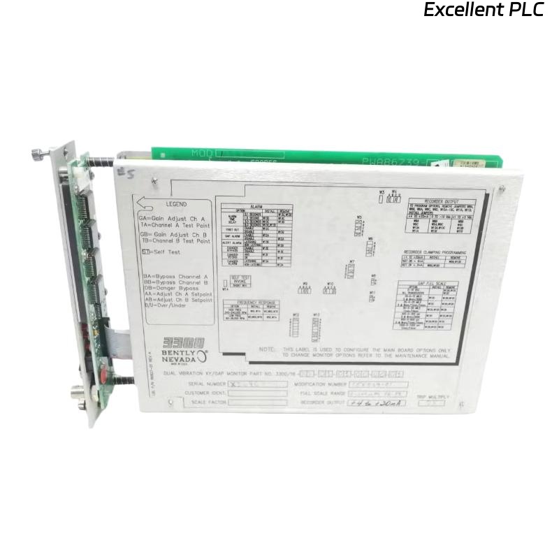 Bently Nevada 3300/16-12-01-03-000 XY/Gap Dual Vibration Monitor