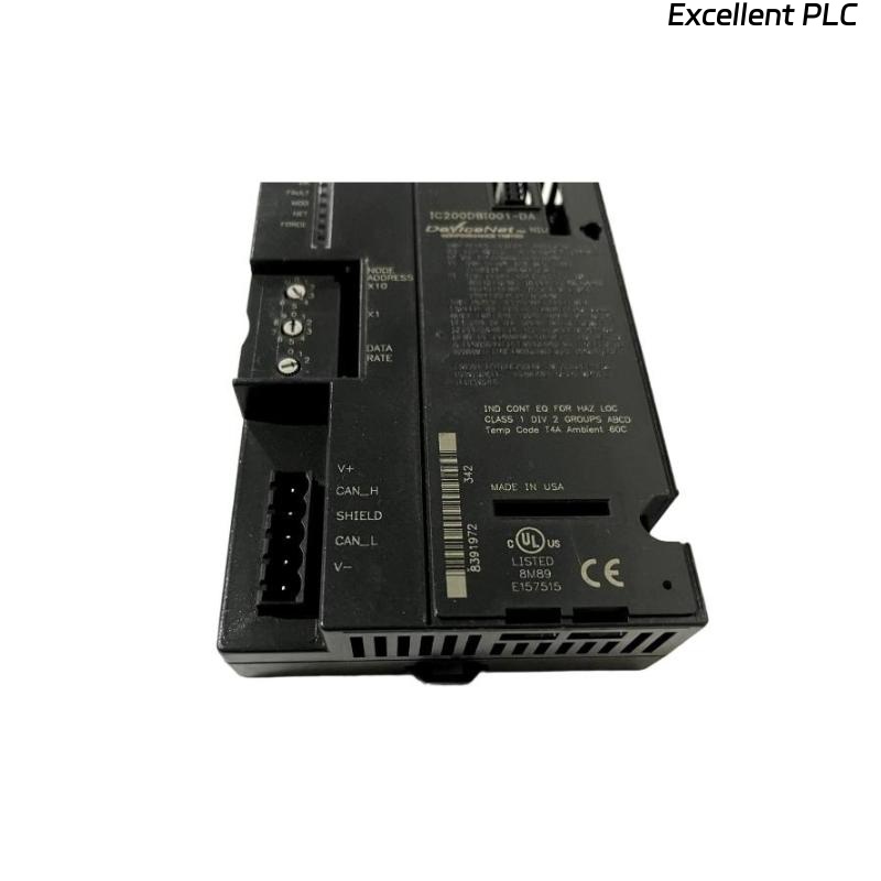GE IC200DBI001 DeviceNet Network Interface Communication Card