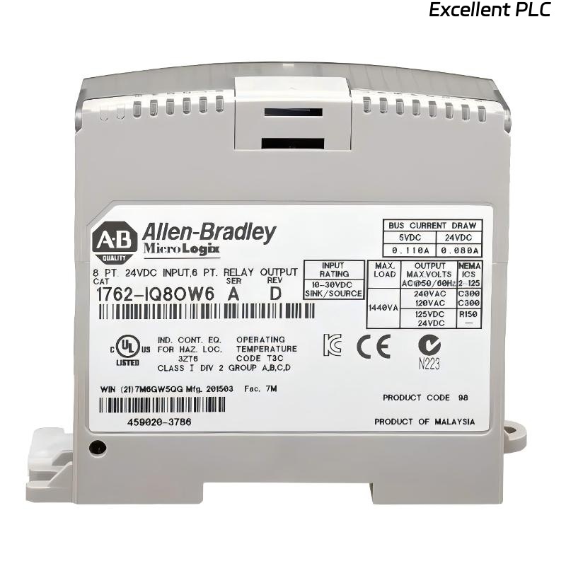 Allen Bradley 1762-IQ8OW6 MicroLogix 1200 DC Input/Relay Output Combination Module