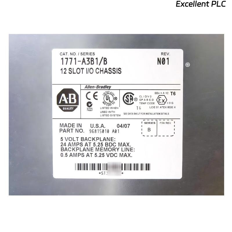 Allen Bradley 1771-A3B1 12 Slot I/O Chassis