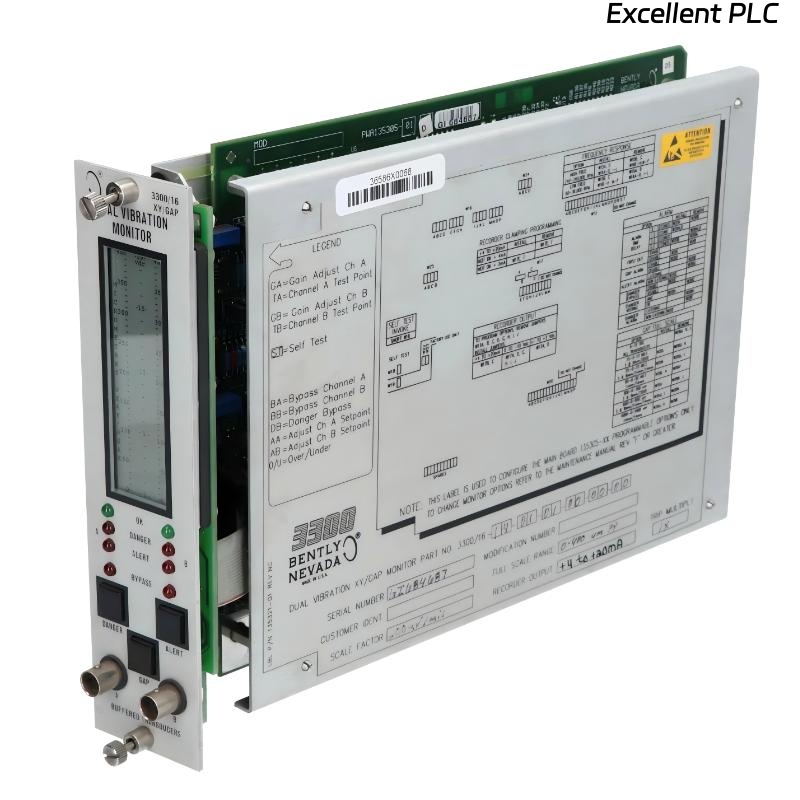 Bently Nevada 3300/16 XY/Gap Dual Vibration Monitor