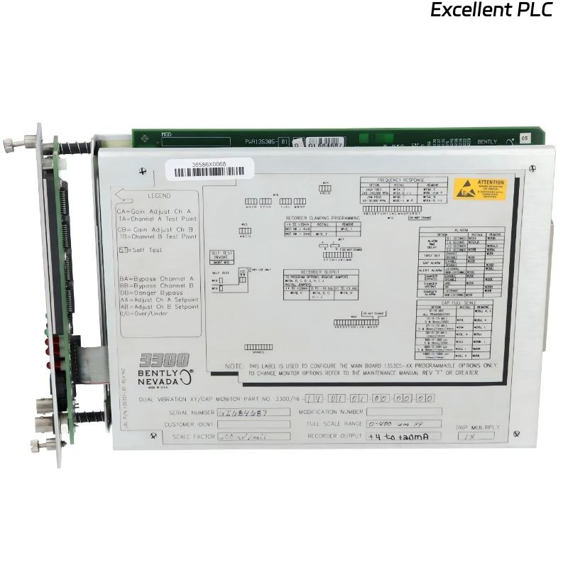 Bently Nevada 3300/16 XY/Gap Dual Vibration Monitor