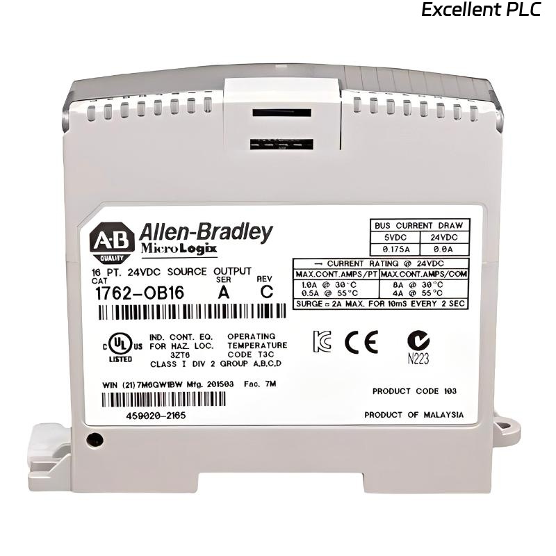 Allen Bradley 1762-OB16 MicroLogix 16 Point Solid State DC Source Output Module