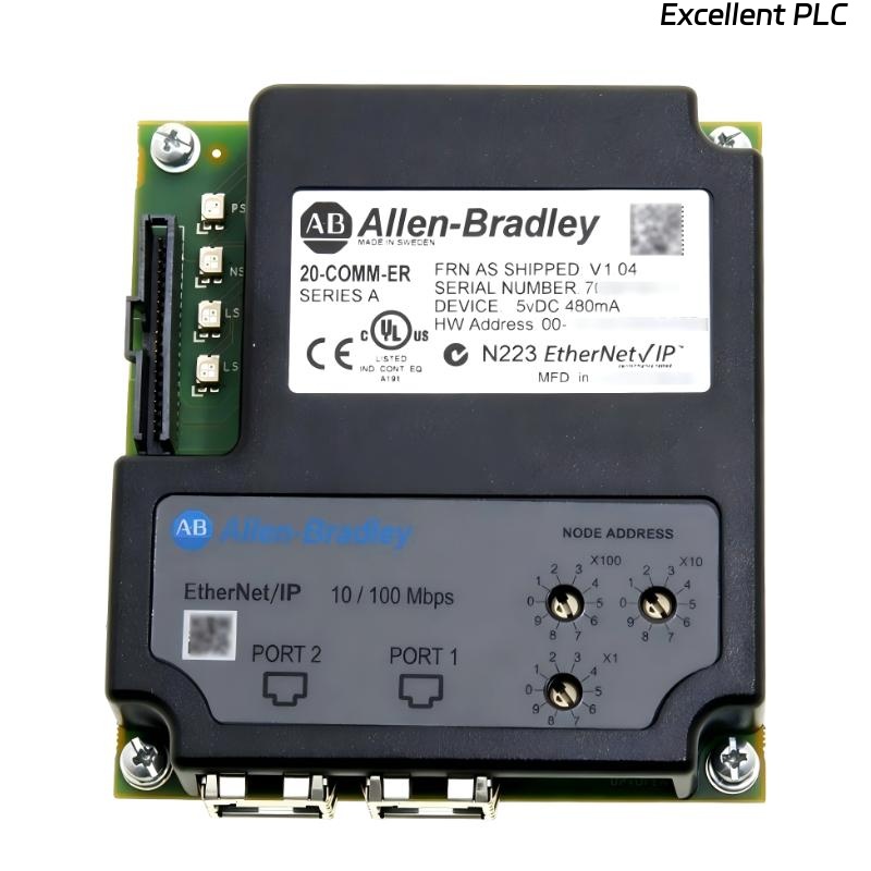 Allen Bradley 20-COMM-ER PowerFlex EtherNet/IP Dual Port Communication Adapter