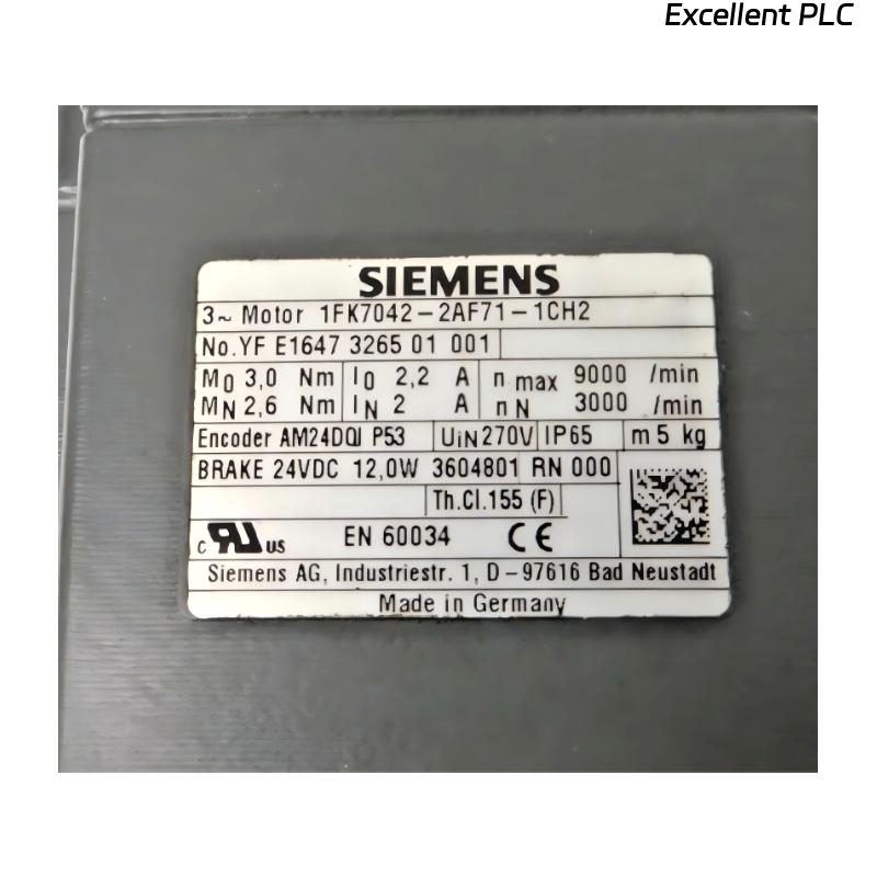 Siemens 1FK7042-2AF71-1CH2 Servo Motor