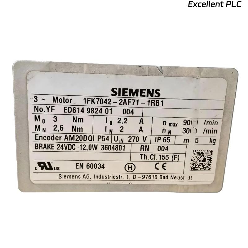 Siemens 1FK7042-2AF71-1RB1 Servo Motor