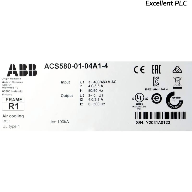 ABB ACS580-01-04A1-4 3ABD50000038939 Frequency Converter