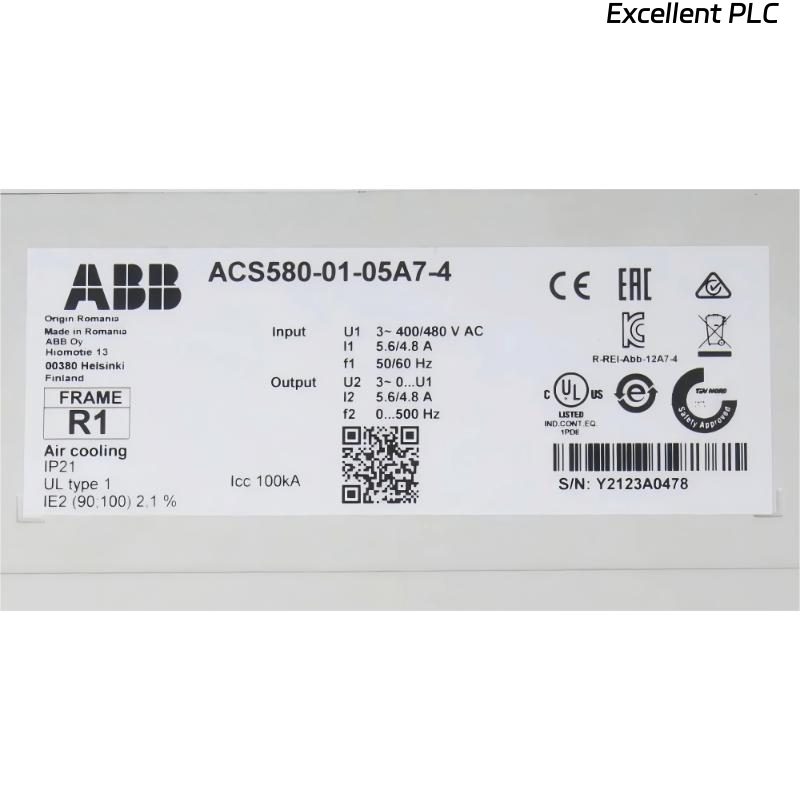 ABB ACS580-01-05A7-4 3AXD50000038940 Frequency Converter