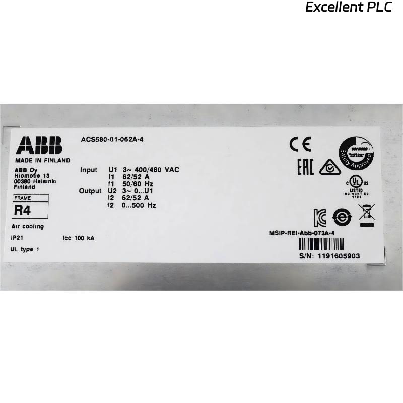 ABB ACS580-01-062A-4 3AUA0000080498 Frequency Converter