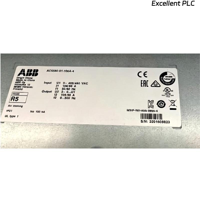 ABB ACS580-01-106A-4 3AUA0000080503 Frequency Converter