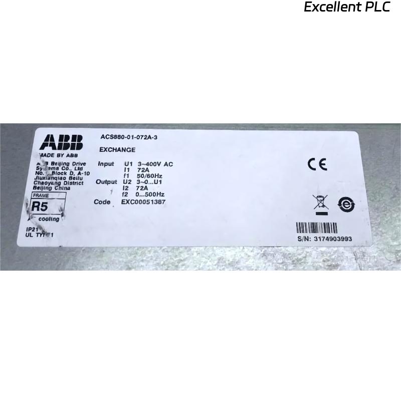 ABB ACS880-01-072A-3 3AUA0000108022 Frequency Converter